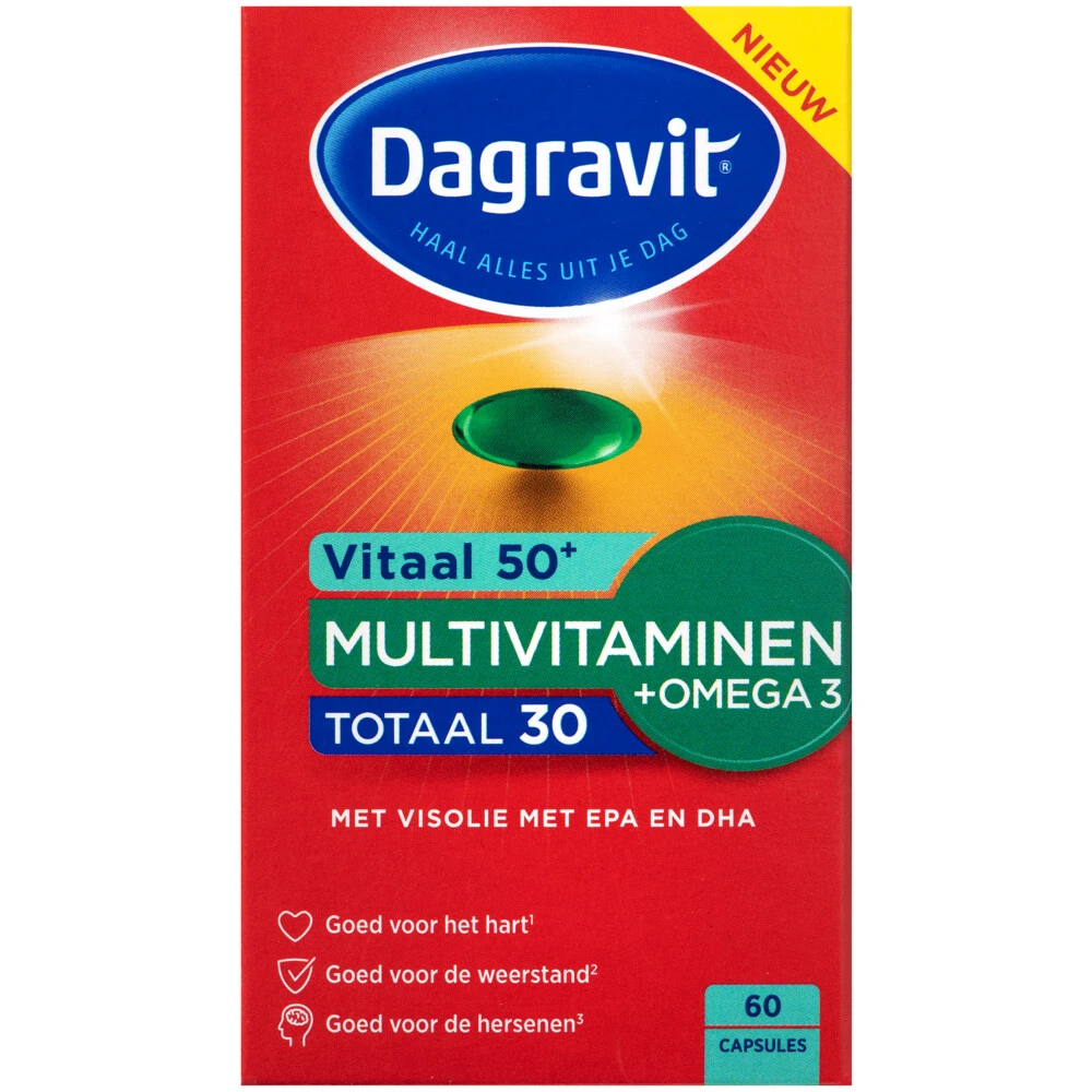2x Dagravit Totaal 30 Vitaal 50+ Met Omega-3 Visolie 3 2x Dagravit Totaal 30 Vitaal 50+ Met Omega-3 Visolie