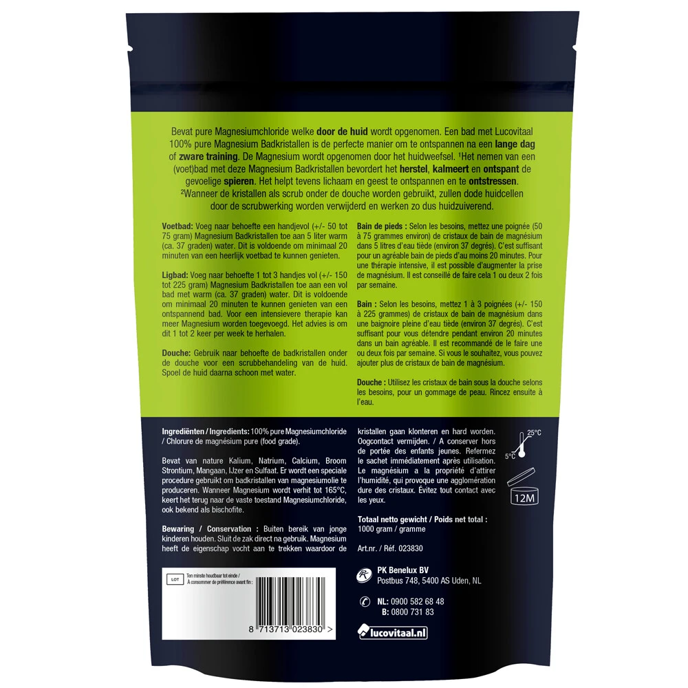 3x Lucovitaal Magnesium Badkristallen 4 3x Lucovitaal Magnesium Badkristallen - Afbeelding 2