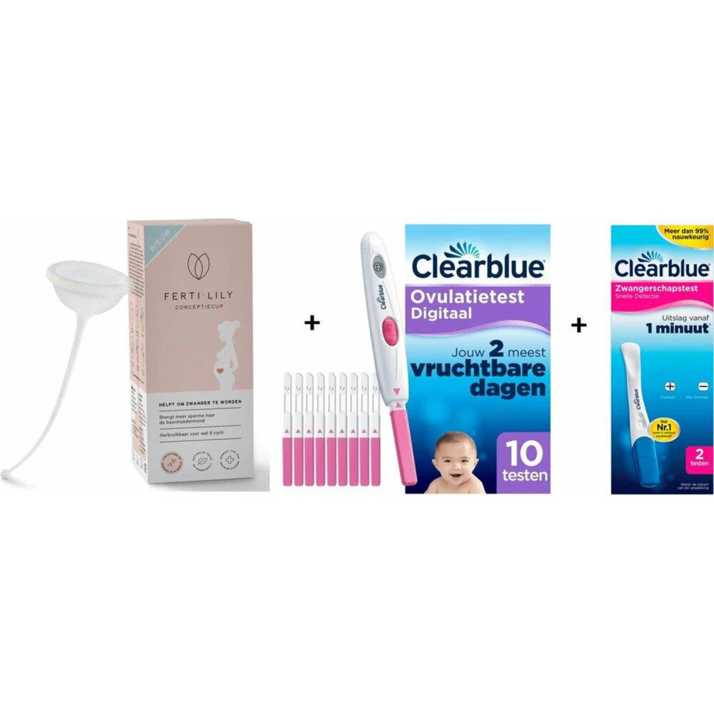 Ferti Lily Conceptie Cup En Clearblue Ovulatietest En Zwangerschapstest Pakket 3 Ferti Lily Conceptie Cup En Clearblue Ovulatietest En Zwangerschapstest Pakket
