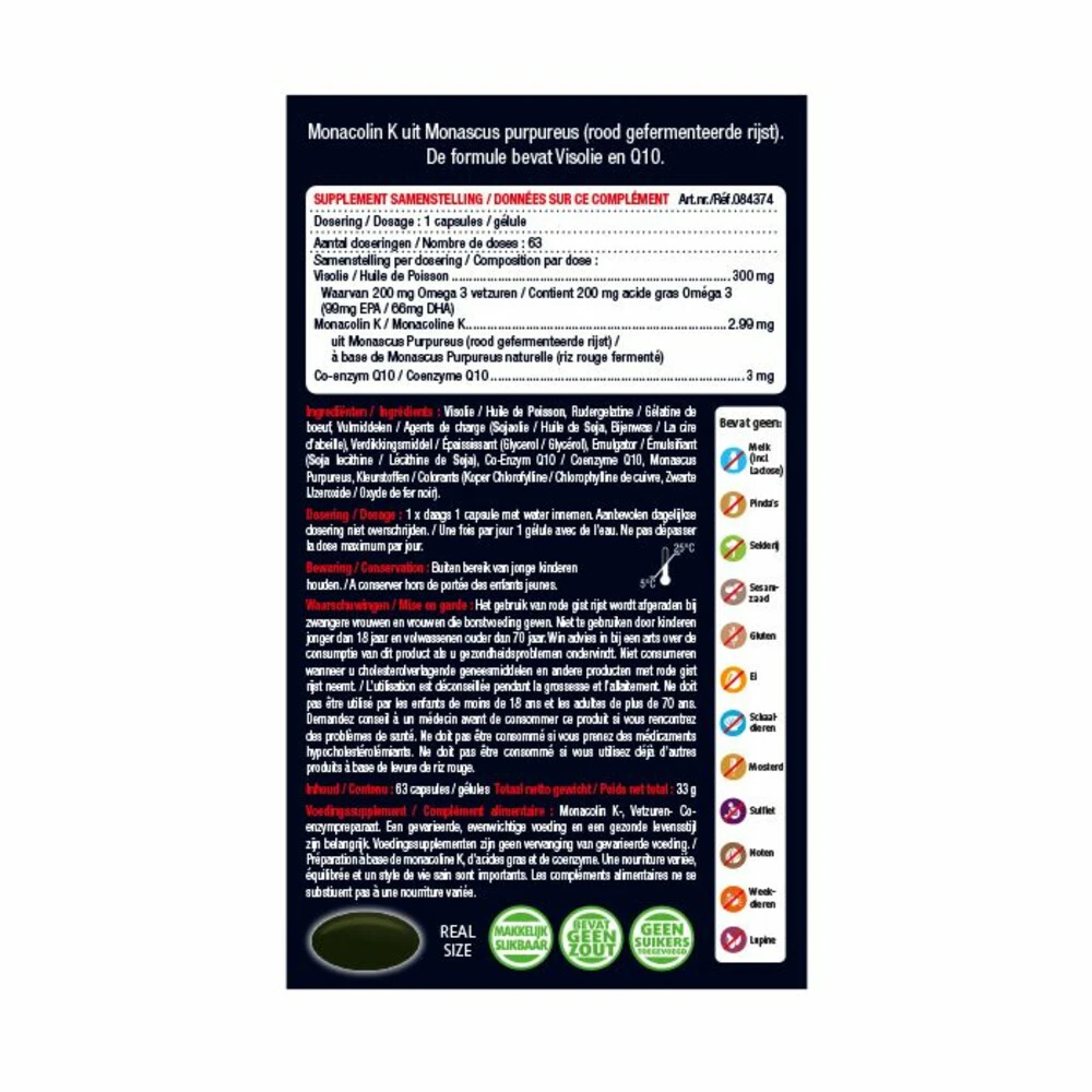 2x Lucovitaal Rode Gist Rijst Met Visolie En Q10 4 2x Lucovitaal Rode Gist Rijst Met Visolie En Q10 - Afbeelding 2