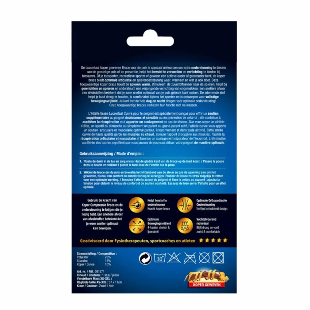 Lucovitaal Brace Tennisarm Koper 4 Lucovitaal Brace Tennisarm Koper - Afbeelding 2