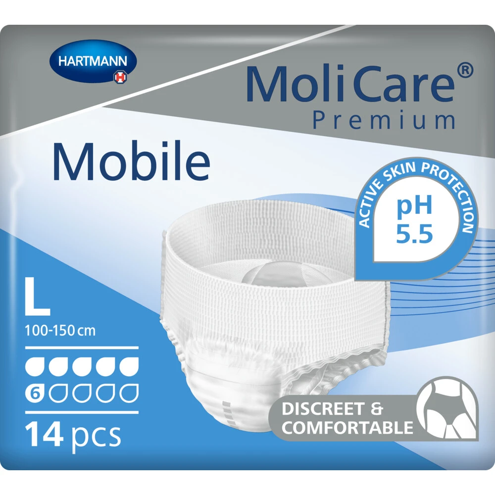 Molicare Premium Mobile 6 Druppels Large 1963 Ml Absorptie 3 Molicare Premium Mobile 6 Druppels Large 1963 Ml Absorptie