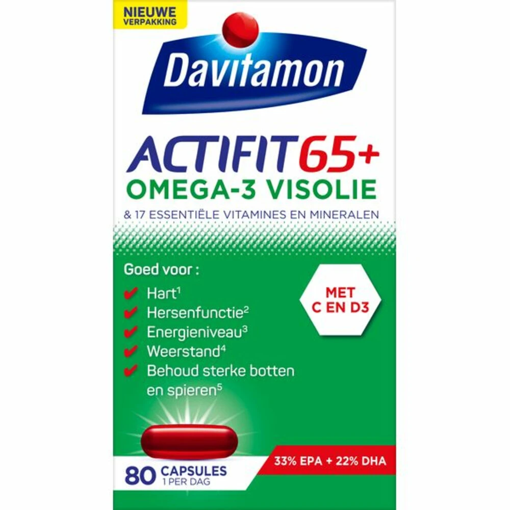 Davitamon Actifit 65+ Omega-3 Visolie 3 Davitamon Actifit 65+ Omega-3 Visolie