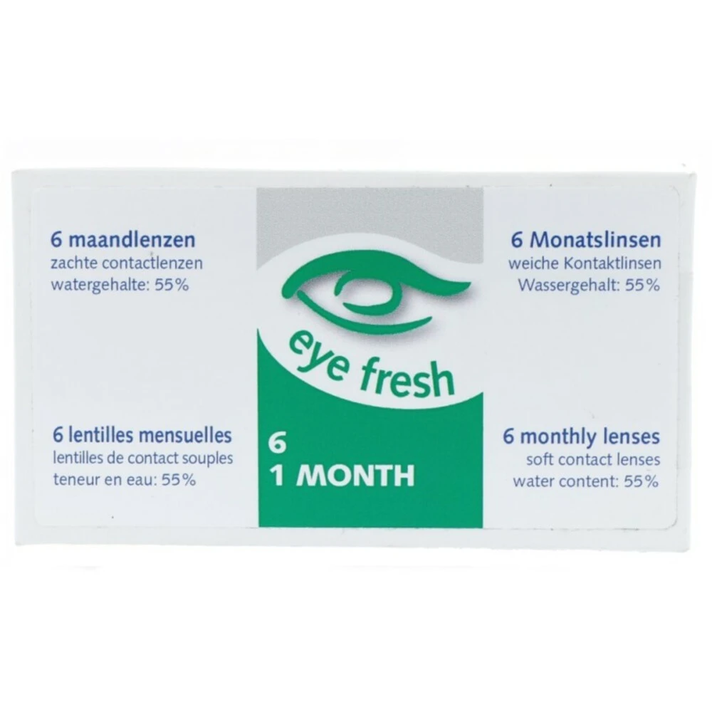 Eye Fresh Zachte Maandlenzen 6-pack -4,00 3 Eye Fresh Zachte Maandlenzen 6-pack -4,00