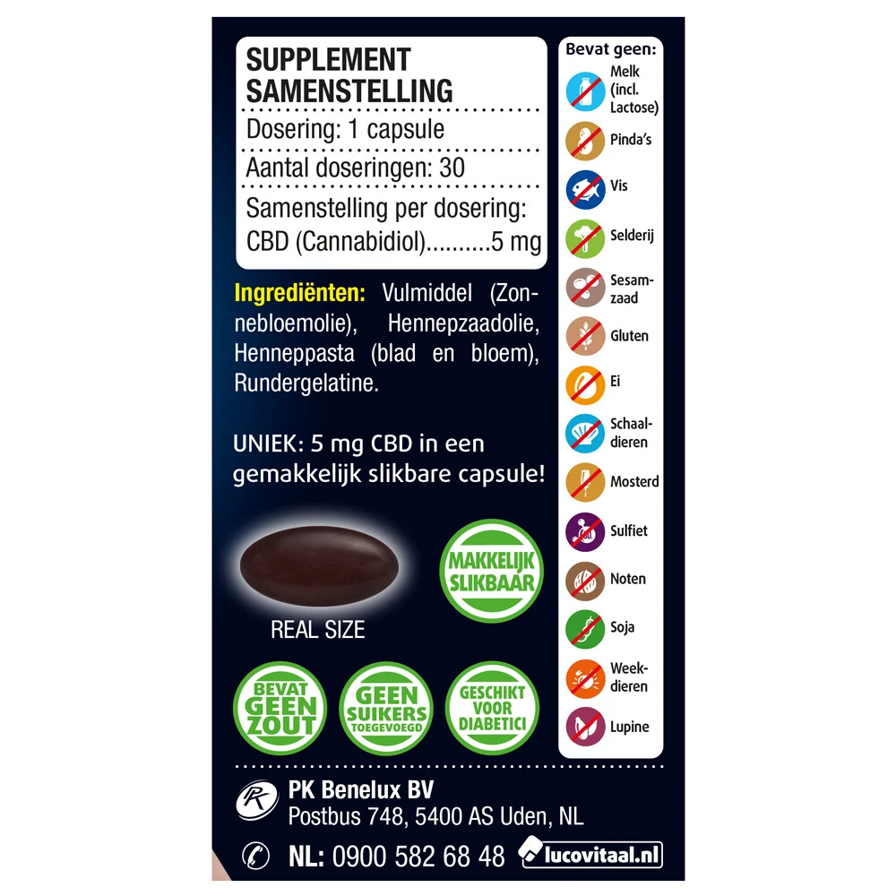 Lucovitaal CBD Cannabidiol 5 Mg 5 Lucovitaal CBD Cannabidiol 5 Mg - Afbeelding 3