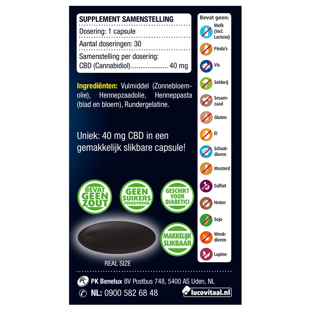 Lucovitaal CBD 40 Mg Capsules 5 Lucovitaal CBD 40 Mg Capsules - Afbeelding 3
